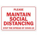 Signmission Public Safety Sign, Please Maintain Social Distancing, 10in X 7in Decal, OS-NS-D-710-25519 OS-NS-D-710-25519